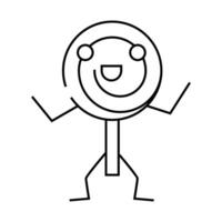 lollopop dessert character line icon illustration vector