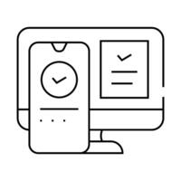 two step authentication line icon illustration vector