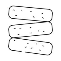 boiled sausage meat line icon illustration vector