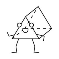 prism geometric shape character line icon illustration vector