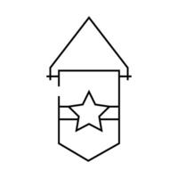 pennant flag web line icon illustration vector
