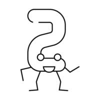 two number character line icon illustration vector