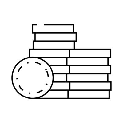 stack gold money line icon illustration