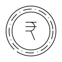 rupee coin line icon illustration vector