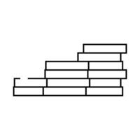 stack coin gold line icon illustration vector