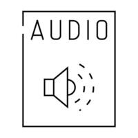 audio file format document line icon illustration vector