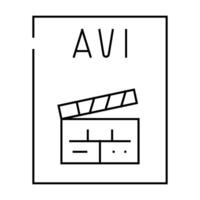 avi file format document line icon illustration vector