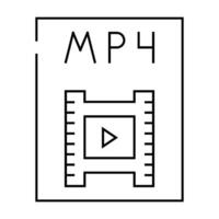 mp4 file format document line icon illustration vector