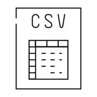 csv file format document line icon illustration vector