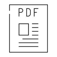 pdf file format document line icon illustration vector