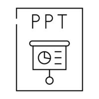 ppt file format document line icon illustration vector