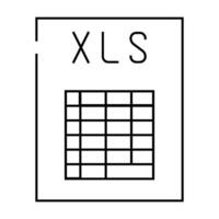 xls file format document line icon illustration vector