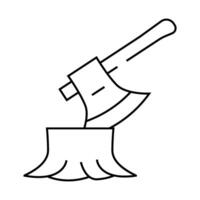 deforestation problem line icon symbol illustration vector