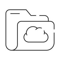 computer folder cloud storage line icon illustration vector