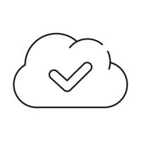 accept access cloud line icon illustration vector