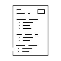 test exam paper document line icon illustration vector