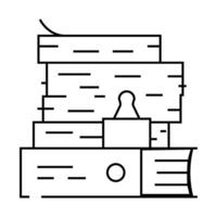 document paper stack line icon illustration vector