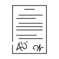 contract paper document line icon illustration vector