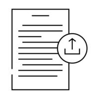 upload paper document line icon illustration vector