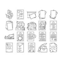 paper white torn empty icons set vector