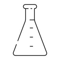 erlenmeyer flask chemical glassware lab line icon illustration vector