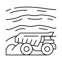 open pit mining copper production line icon illustration vector