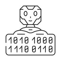 digital chat bot line icon illustration vector