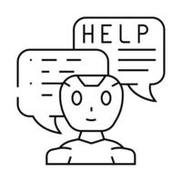 help chat bot line icon illustration vector