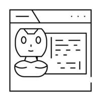 web chat bot line icon illustration vector