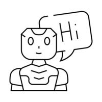 assistant chat bot line icon illustration vector