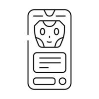 message chat bot line icon illustration vector