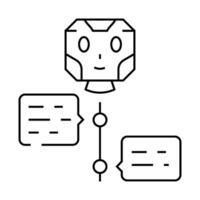 dialog chat bot line icon illustration vector