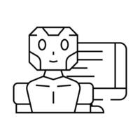 robot chat bot line icon illustration vector