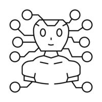 artificial chat bot line icon illustration vector