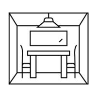 police interrogation crime line icon illustration vector