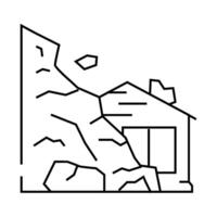 landslide disaster line icon illustration vector