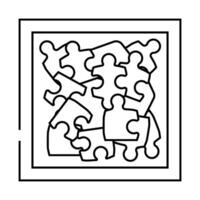 puzzle game board table line icon illustration vector