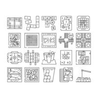 game board table play icons set vector