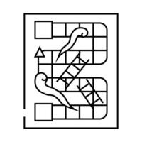 snakes and ladders game board table line icon illustration vector