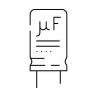electrolytic capacitor electronic component line icon illustration vector