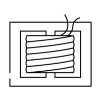 transformer electronic component line icon illustration vector