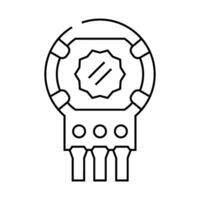 potentiometer electronic component line icon illustration vector