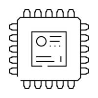 microcontroller electronic component line icon illustration vector