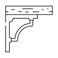 shelf bracket hardware furniture fitting line icon illustration vector