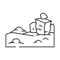 martian rock formation mars planet line icon illustration vector