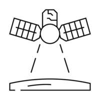 mars reconnaissance orbiter planet line icon illustration vector