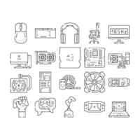 game pc computer gaming icons set vector