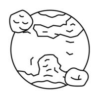 red planet mars planet line icon illustration vector