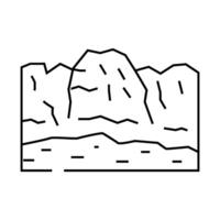 martian mountains mars planet line icon illustration vector