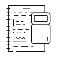calculate math science education line icon illustration vector